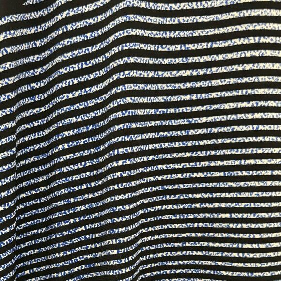 Clara SunWoo Asymmetrical Striped Tunic Top Size Large Blue and Black Artsy - Picture 4 of 6